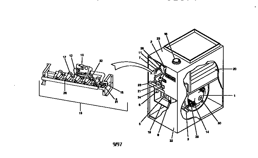 Upflow pilot ignition furnace