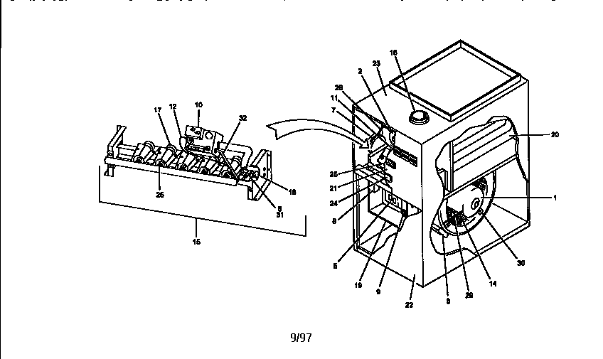 Upflow pilot ignition furnace
