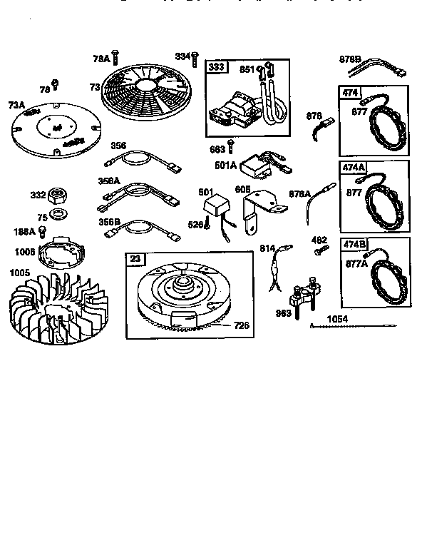Flywheel and alternator assembly