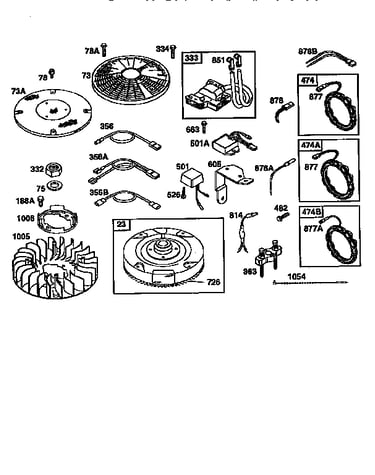 Flywheel and alternator assembly