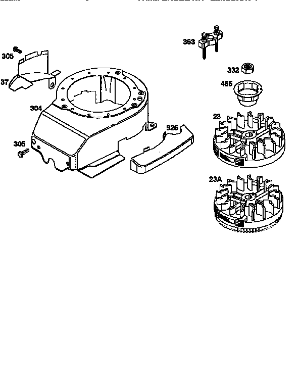 FLYWHEEL ASSEMBLY AND BLOWER HOUSING