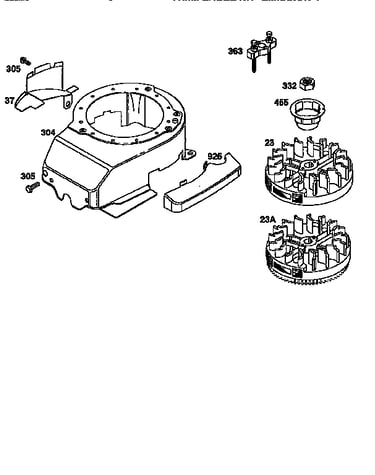 Flywheel assembly and blower housing
