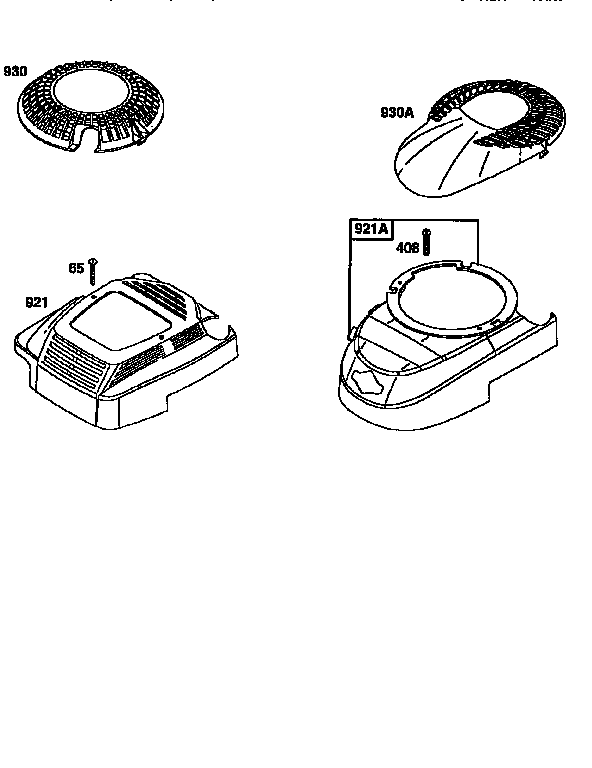 BLOWER HOUSING COVER AND REWIND GUARD