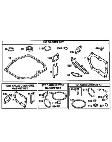 Gasket set/valve overhaul gasket set/carburetor kit