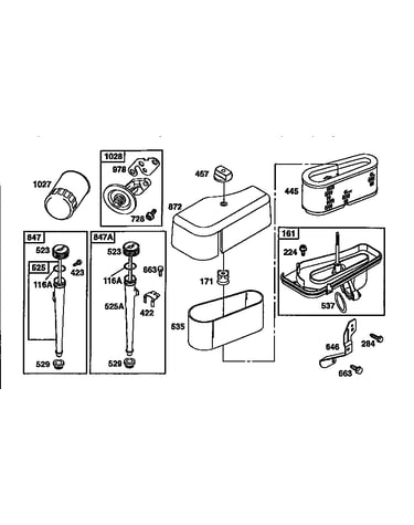 Dipstick and air cleaner
