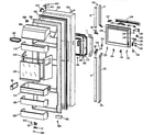 GE TPX24PBZABB fresh food door diagram