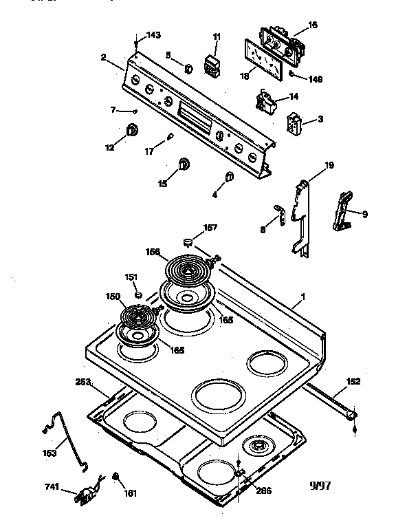 CONTROL PANEL & COOKTOP