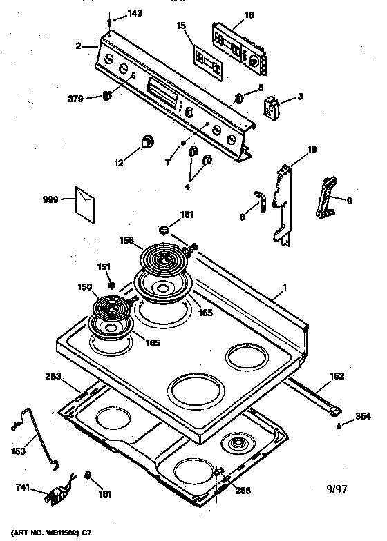 CONTROL PANEL & COOKTOP