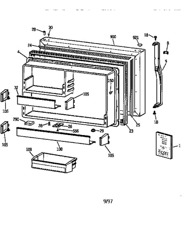 Freezer door