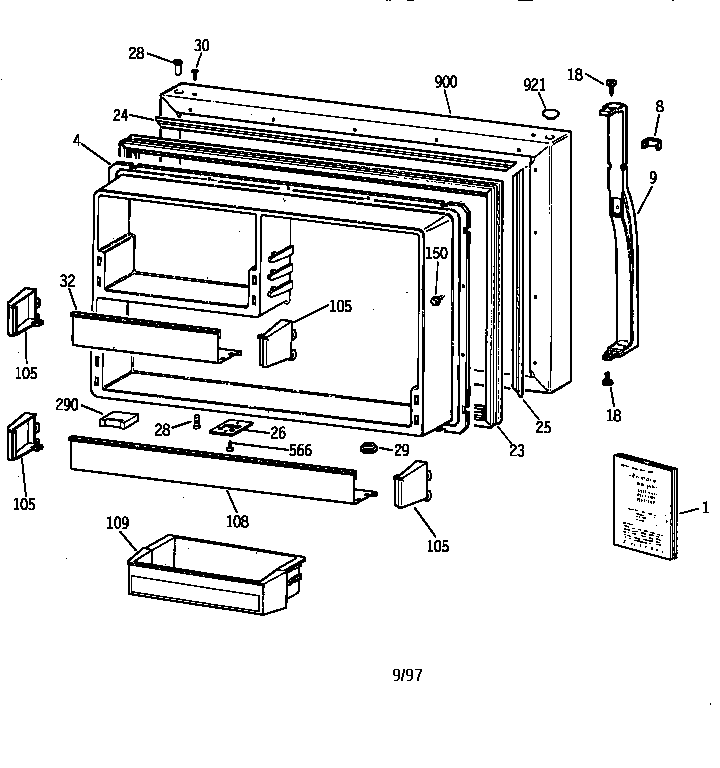 Freezer door
