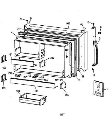 Freezer door