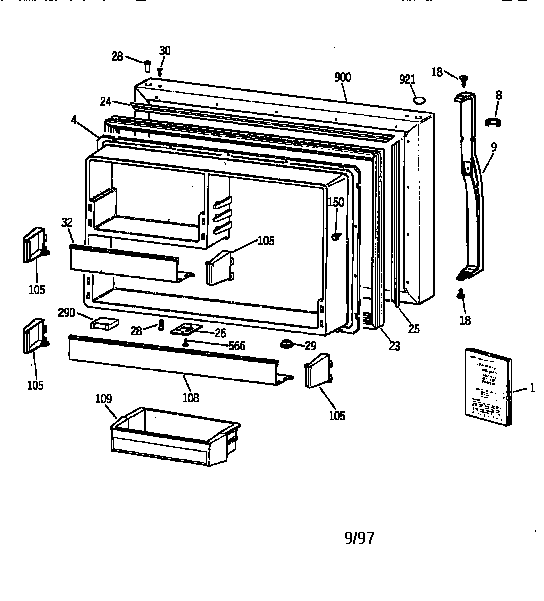 Freezer door