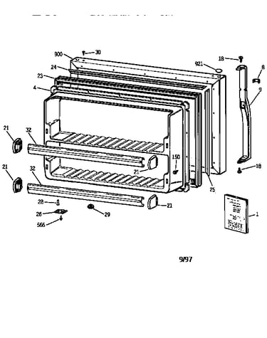 Freezer door
