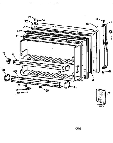 Freezer door