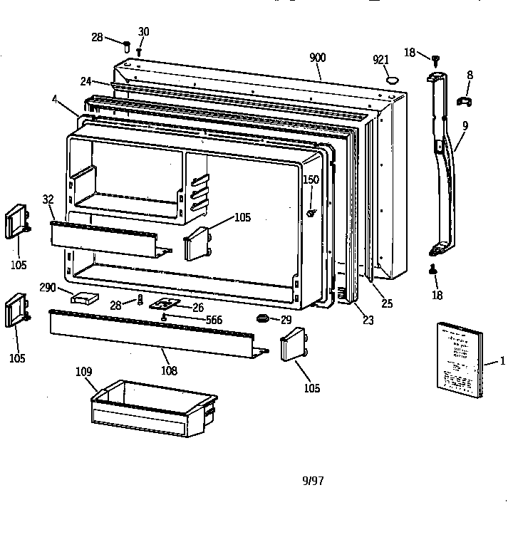 Freezer door