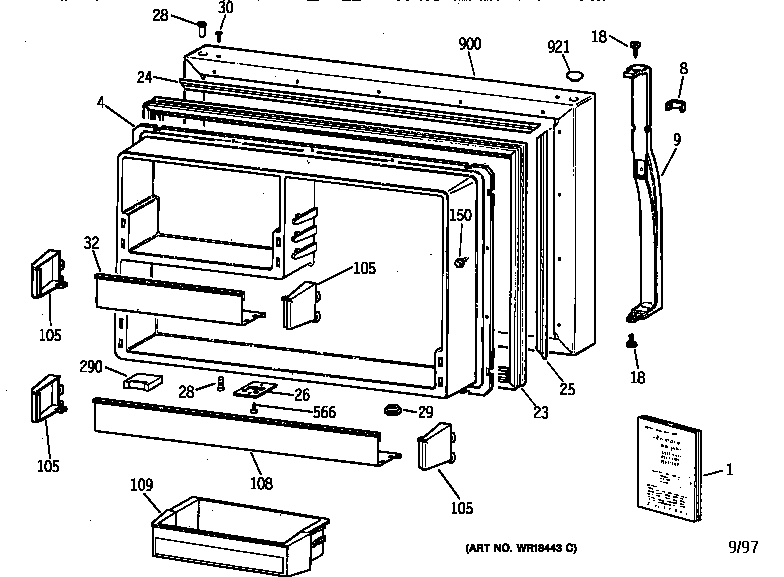 Freezer door