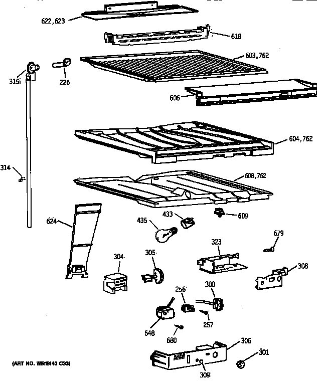 Compartment separator parts