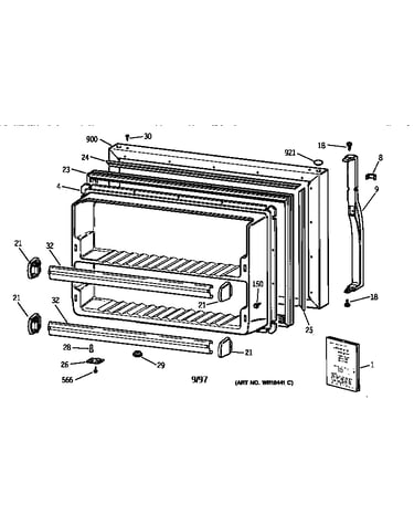 Freezer door