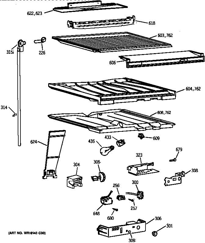 Compartment separator parts
