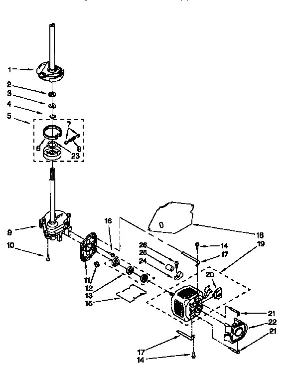 BRAKE, CLUTCH, GEARCASE, MOTOR AND PUMP