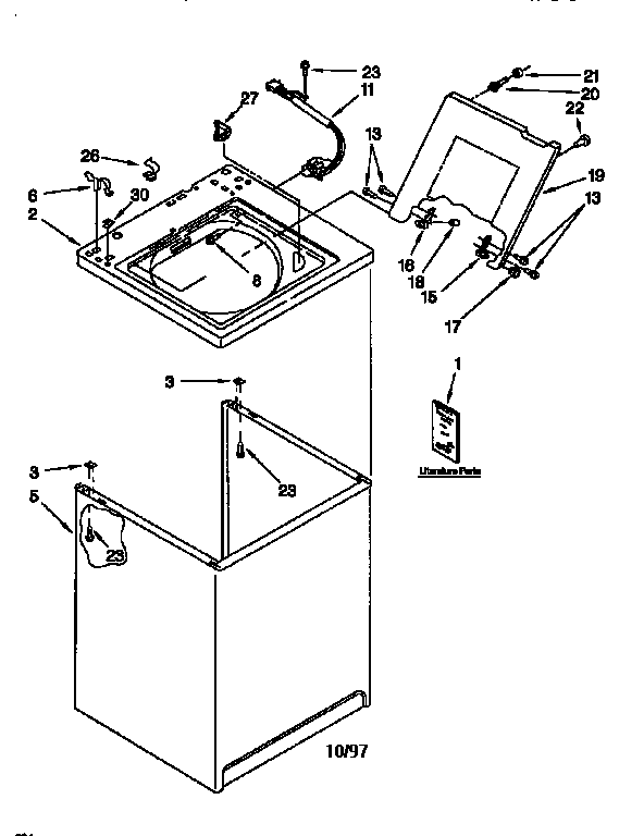Top and cabinet