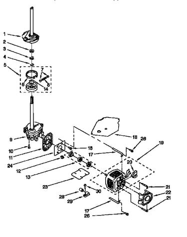 Brake, clutch, gearcase, motor and pump