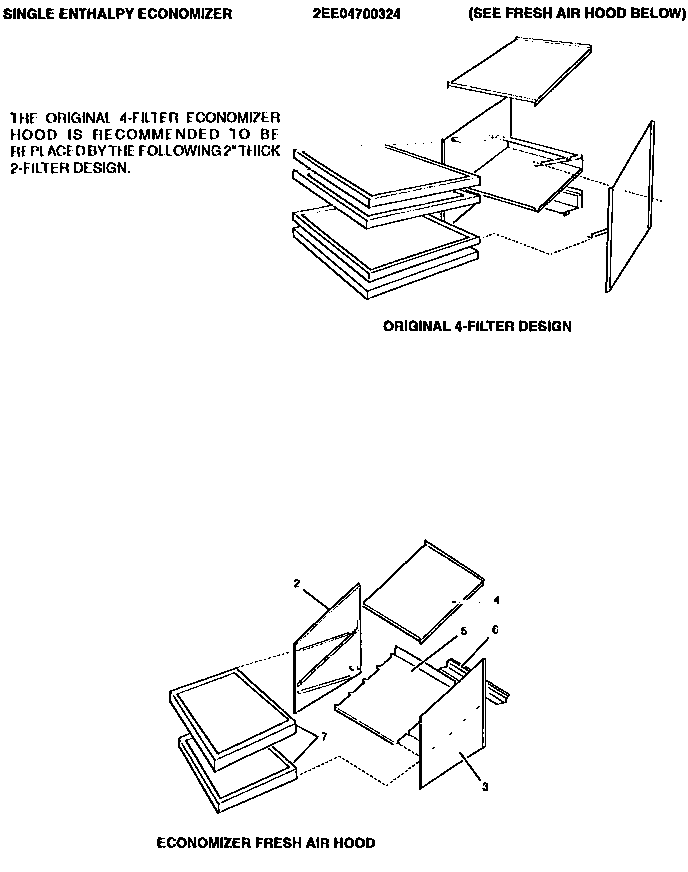 Economizer fresh air hood and filter