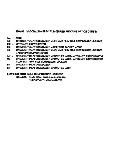 Special modified product options