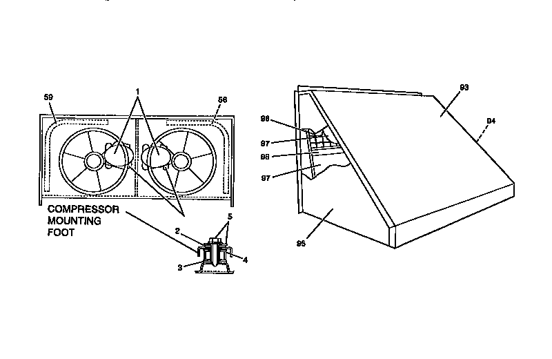 Compressor/coil/air damper hood