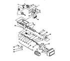 Whirlpool ED27PQXEW01 motor and ice container diagram