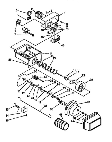 Motor and ice container