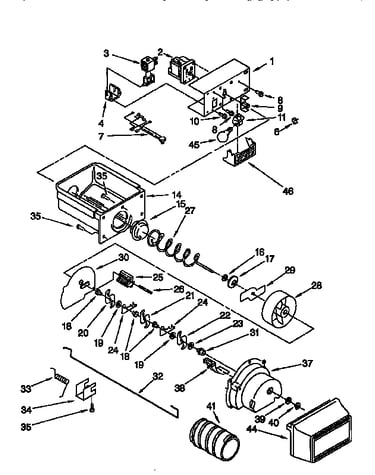 Motor and ice container