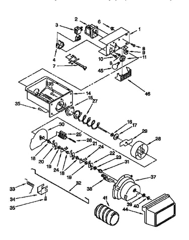 Motor and ice container