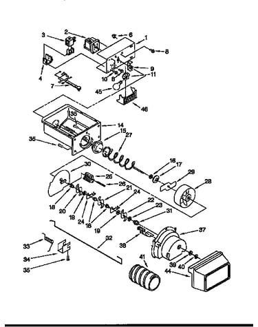 Motor and ice container