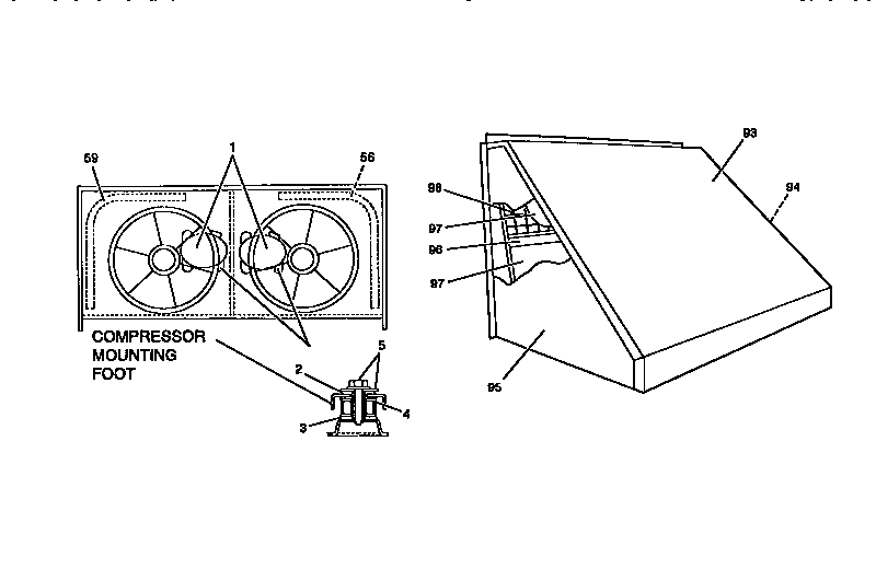Compressor/coil/air damper hood