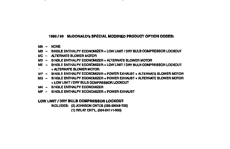 Special modified product options