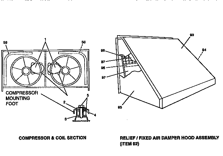 Compressor and damper hood