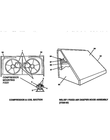 Compressor and damper hood