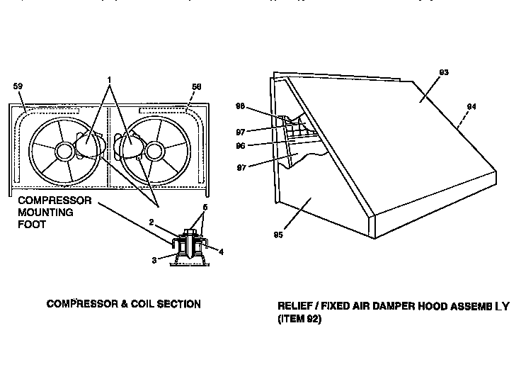 Compressor and damper hood