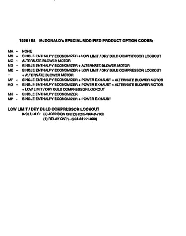 Special modified product options