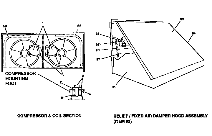 Compressor and damper hood