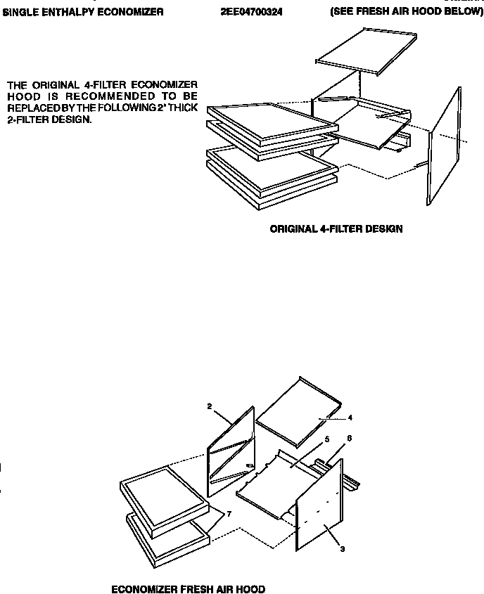 Economizer fresh air hood and filter