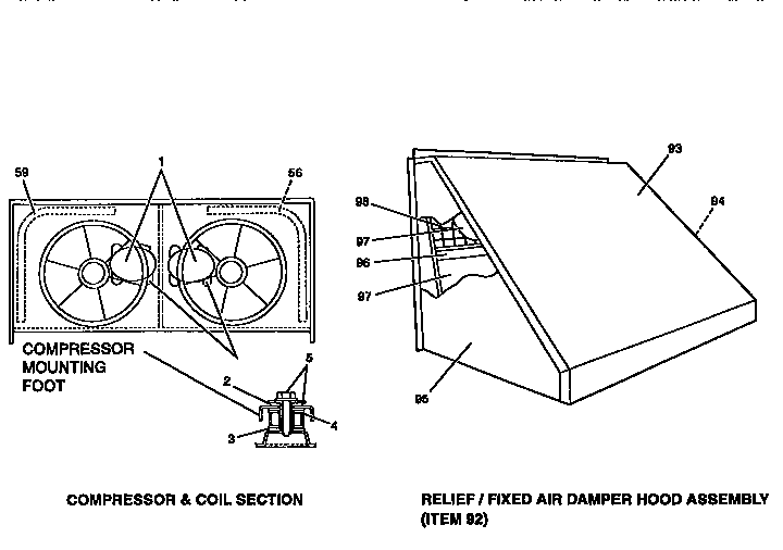 Compressor and damper hood