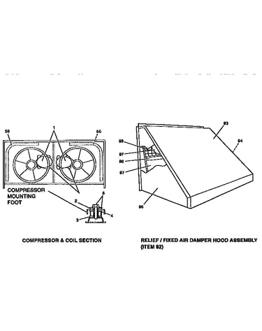 Compressor and damper hood