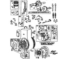 Briggs & Stratton 19A402-0199-01 rewind starter and carburetor assembly diagram