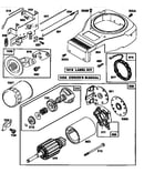 Motor and drive starter, blower housing