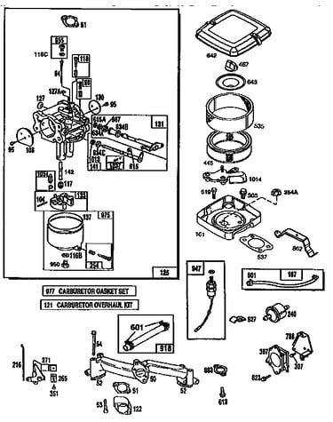 Carburetor and air cleaner assembly