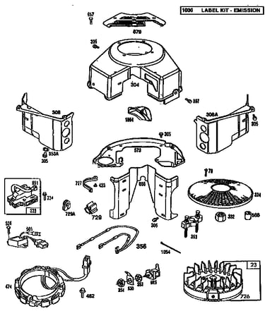 Flywheel assembly and blower housing
