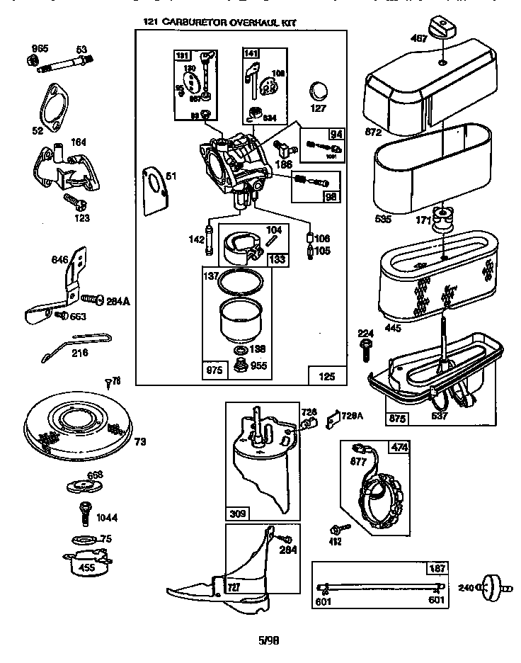 CARBURETOR AND AIR CLEANER ASSEMBLY