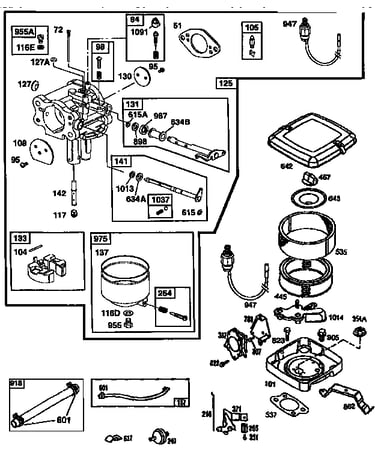 Carburetor and air cleaner assembly
